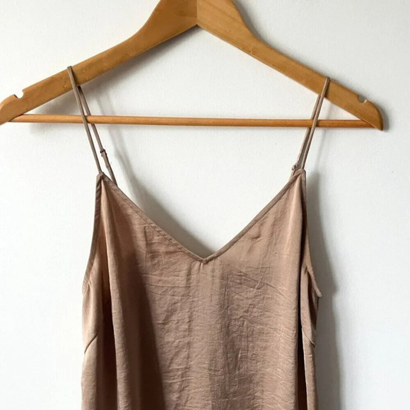 Aritzia Wilfred Only Slip Mini Dress Bronze Gold Tan Size XS - Picture 6 of 8